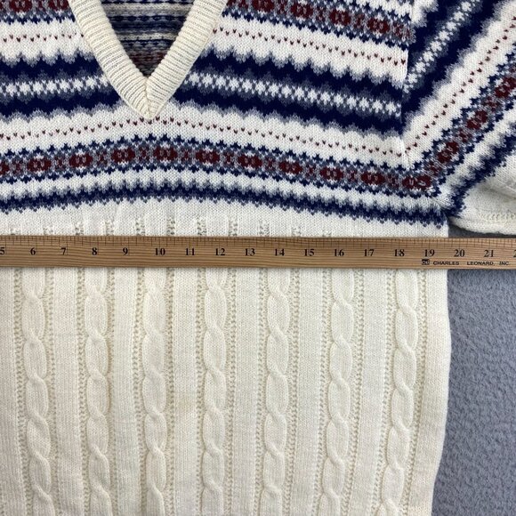 Vintage Jantzen Mens V-neck Sweater Fair Isle size M - Picture 8 of 9